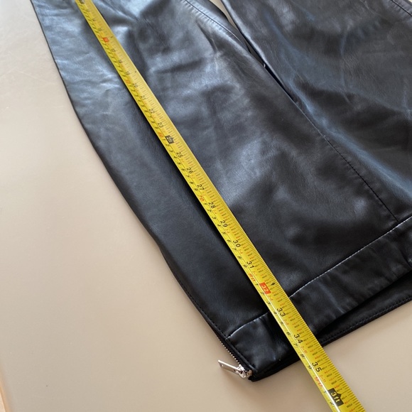Zara black faux leather capris. Size medium, measurements are in photos posted. - Picture 9 of 12